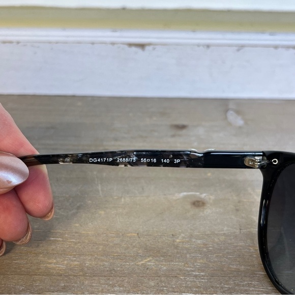 Dolce & Gabbana DG4171P Polarized Black Cat Eye Sunglasses 56mm Classy Designer